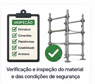 Verificação e inspeção do material e das condições de segurança