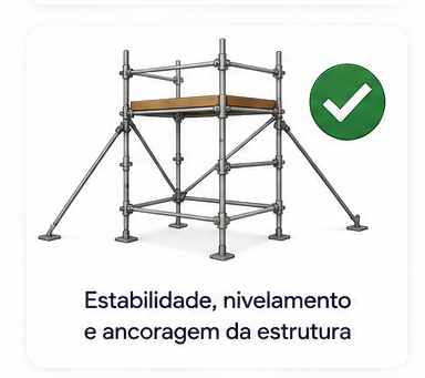 Estabilidade nivelamento e ancoragem da estrutura