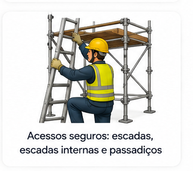 Acessos seguros escadas internas e passadiços