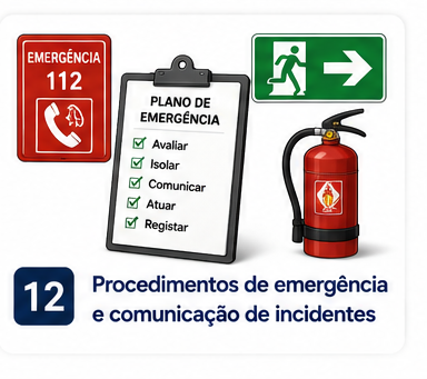 Procedimentos de emergência e comunicação do incidente